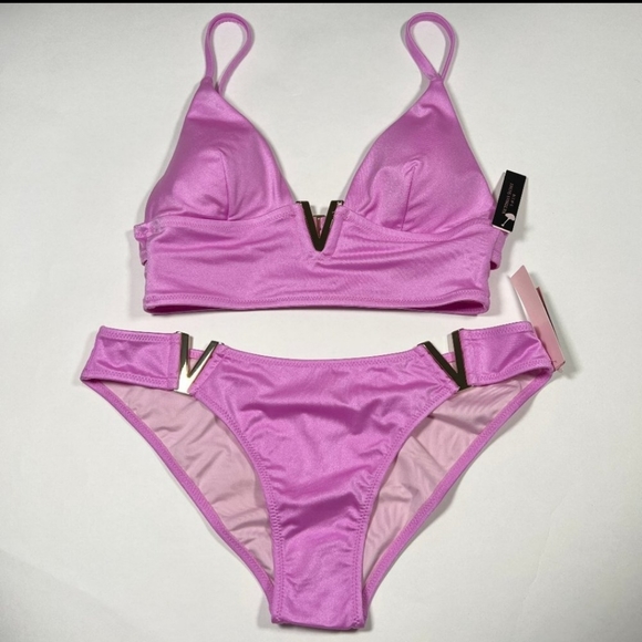 VS V Hardware Bralette Bikini 👙 Top with V Hardware Cheeky Bikini Bottom. SizeM - Picture 8 of 13